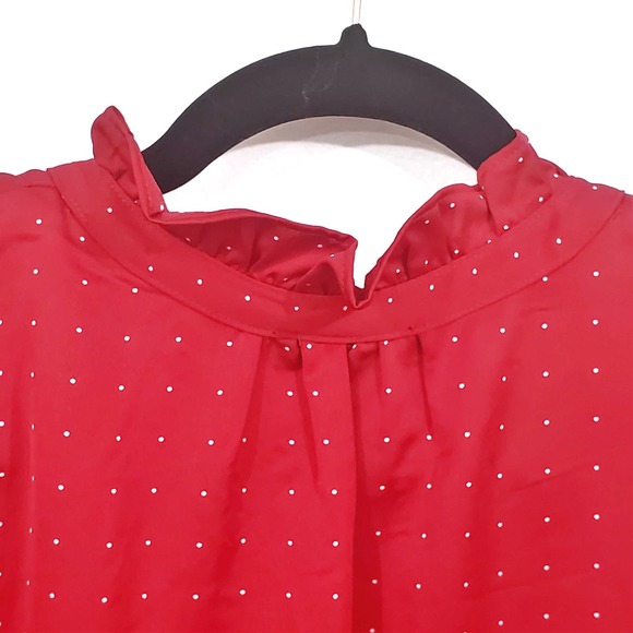 J.Crew Drapey tie-neck ruffle top in microdot BC962 Women's Size M - Picture 8 of 8